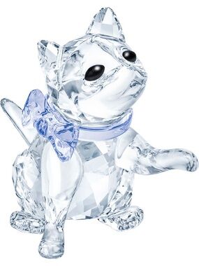 Swarovski cat with lavander bowl